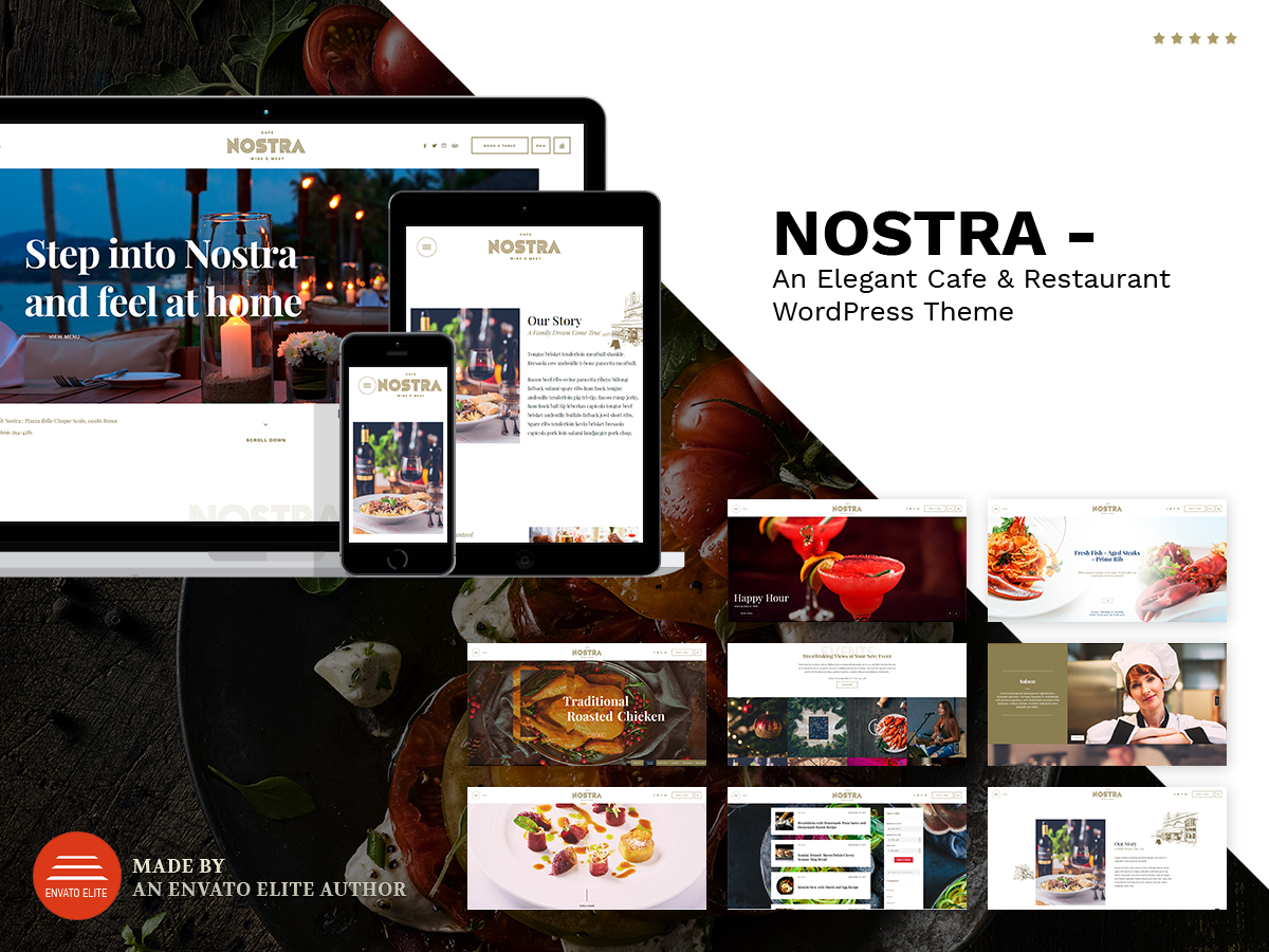 Nostra – An Elegant Cafe & Restaurant WordPress Theme